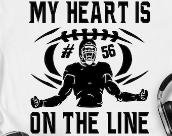 My heart is on the line svg, Football svg, Football Love svg, Game Day svg, Football Team Svg eps png cricut cut file digital download