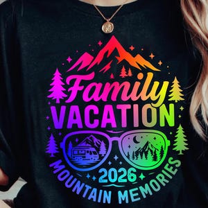 Family Vacation 2026 SVG PNG Mountain Digital Download, Matching Travel Shirt Design, Retro Adventure Sublimation Graphic for DIY