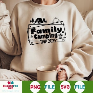 Viaje de campamento familiar 2025 Svg Vacaciones familiares SVG Fogata familiar SVG EPS PNG Cricut Archivo de corte Descarga digital