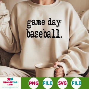 Diseño tipográfico de béisbol para el día del juego / Descarga digital de archivos PNG / Diseño de sublimación y DTF / Diseño vintage desgastado de máquina de escribir retro