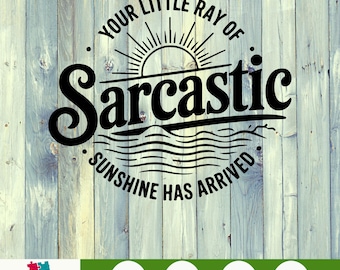 Sassy, tu pequeño rayo de sol sarcástico SVG PNG, divertido archivo de corte de humor adulto para Cricut, diseño de camiseta con cita atrevida, idea de regalo sarcástico
