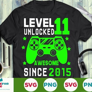 Level 11 Unlocked Gamer SVG, 11th Birthday Controller (Digital Download)