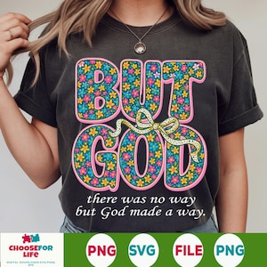 Preppy Floral mais Dieu PNG, sublimation chrétienne, art de la foi paillettes vintage, verset de la Bible de Jésus PNG, religieux téléchargement numérique