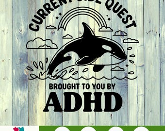 Funny ADHD Side Quest PNG – Retro Animal Sublimation Design, Sarcastic Mental Health Humor File, Vintage Digital Download for Shirts & Gifts
