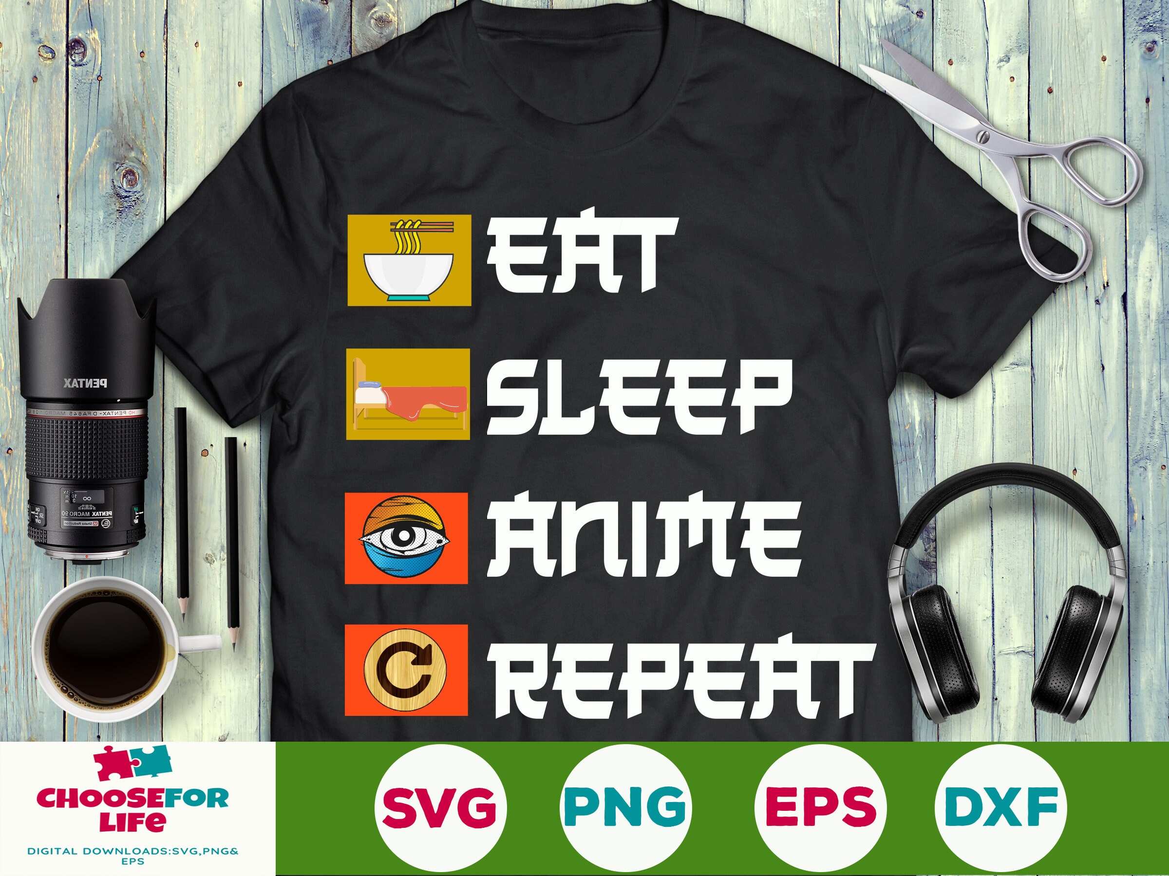 Eat Sleep Anime Repeat Svg Png Anime Manga Lover Svg Fan Anime - Main Image