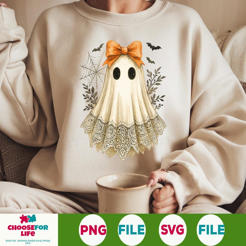 Cute Lace Ghost Png, Boo Boojee Png, Halloween Boo Lace Bow Png ...