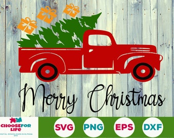 Christmas Truck SVG, Red Truck SVG, Christmas Tree SVG, Christmas Svg, Dxf, Png eps Christmas svg Files for Cricut
