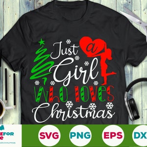 クリスマスが大好きな女の子 SVG Cricut カッティング ファイル svg png eps 女の子が大好きなクリスマス クリップアートをダウンロード