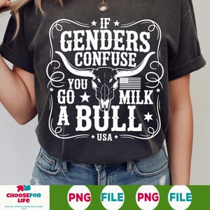 Si les sexes vous confondent, allez traire un taureau PNG, clipart drôle de fierté américaine, fichier pour sublimation meme sarcastique, téléchargement numérique pour chemises et cadeau