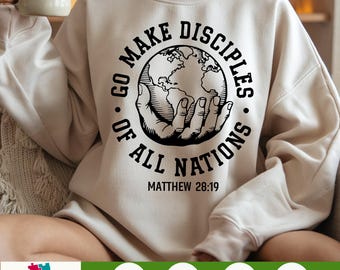 Go Make Disciples Nations svg, Retro Christian, Vintage Men's Bible Shirt PNG, Minimal Christian Dad Svg png cricut design Sublimation