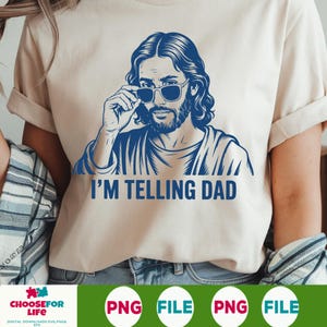 Estou contando ao papai PNG - Design de sublimação de humor cristão engraçado, clipart de Jesus dizendo para camisetas, download de tendências inspirado em versículos bíblicos