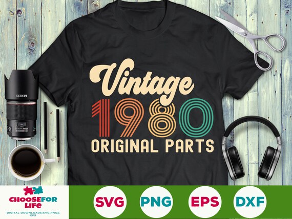 Vintage 1980 Original parts svg 41th Birthday svg forty one birthday svg Vintage birthday svg i turned 41 birthday svg png Cricut Cut File
