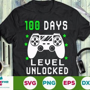 100 days of school svg 100 Days level unlocked svg Gamer boy svg video game funny School svg png Cricut Cut file Digital Download
