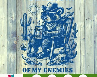 Country Cowboy Raccoon PNG – Funny Western Rodeo Cowgirl Clipart, Cute Country Sublimation Design, Digital Download for Shirts and Gifts