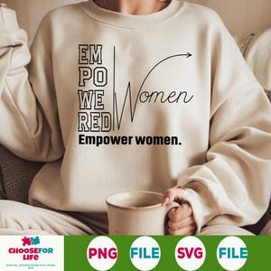 Ermächtigte Frauen ermächtigen Frauen SVG PNG, Girl Power christlich feministisches Zitat Design, Sublimation und Cricut Cut Datei für starke Frauen