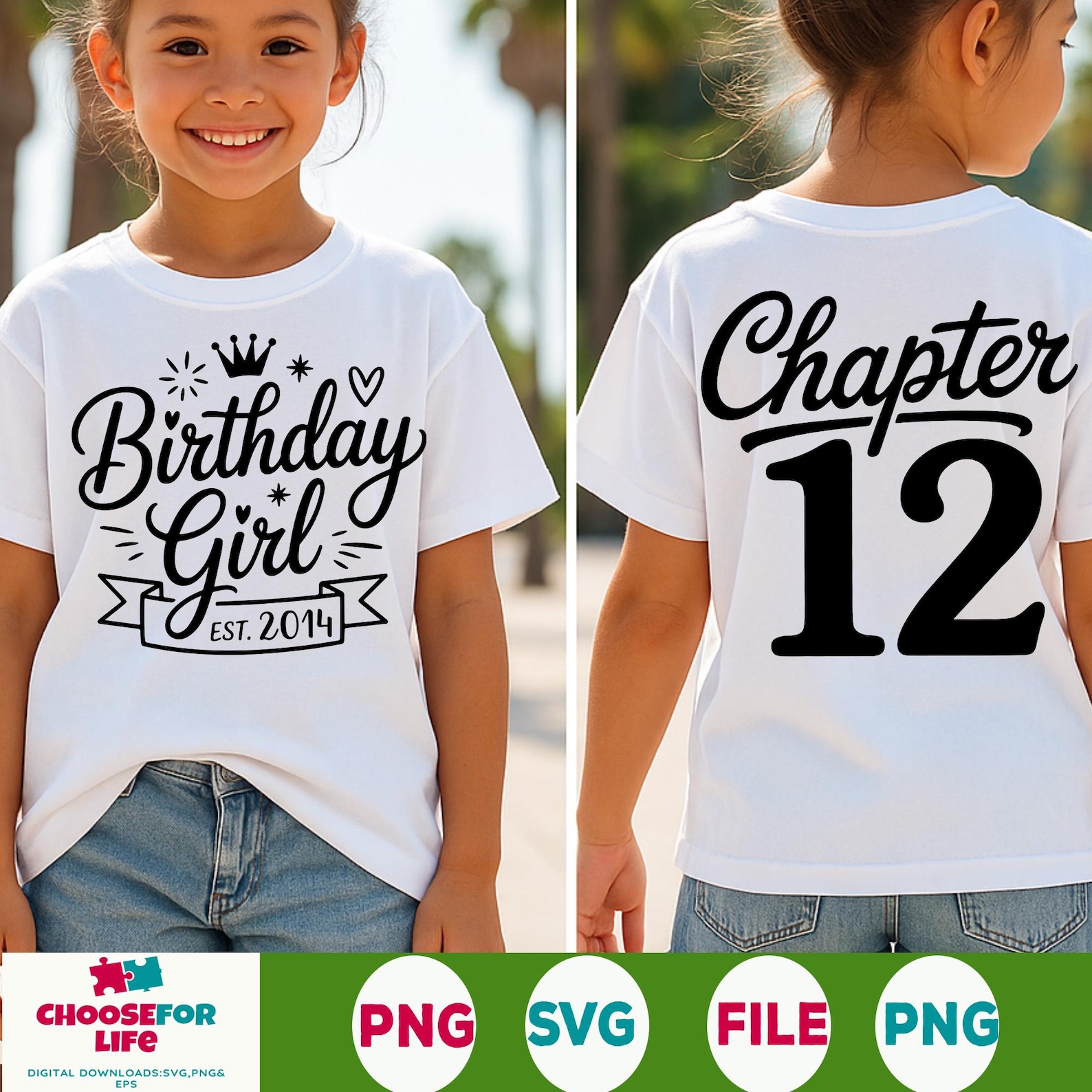 12th Birthday Girl SVG PNG Chapter 12 Shirt Design Est. 2014, Twelve ...