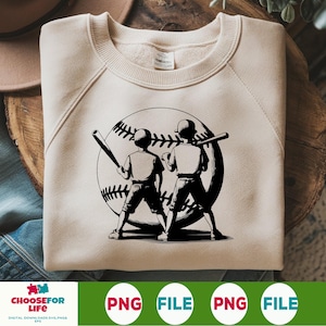 Baseball Two Kids SVG, Baseball Player SVG, Baseball Kid Shirt Design, Baseball Shirt SVG, Digital Download, Baseball Clipart