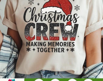 Christmas Crew PNG , Matching Family Holiday Shirt Design, Festive Pajama Sublimation File, Group Christmas Digital Download