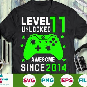 11 Geburtstags svg, Level 11 entsperrt svg, Geburtstagsjunge svg, Gamer Geburtstag, 11 Jahre alt svg png Cricut Silhouette Cut Datei Digitaler Download
