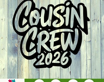 Cousin Crew 2026 PNG SVG – Cruise Squad Clipart for Summer Trips, Family Vacation Digital Download, Matching Cruise Shirt Sublimation Design