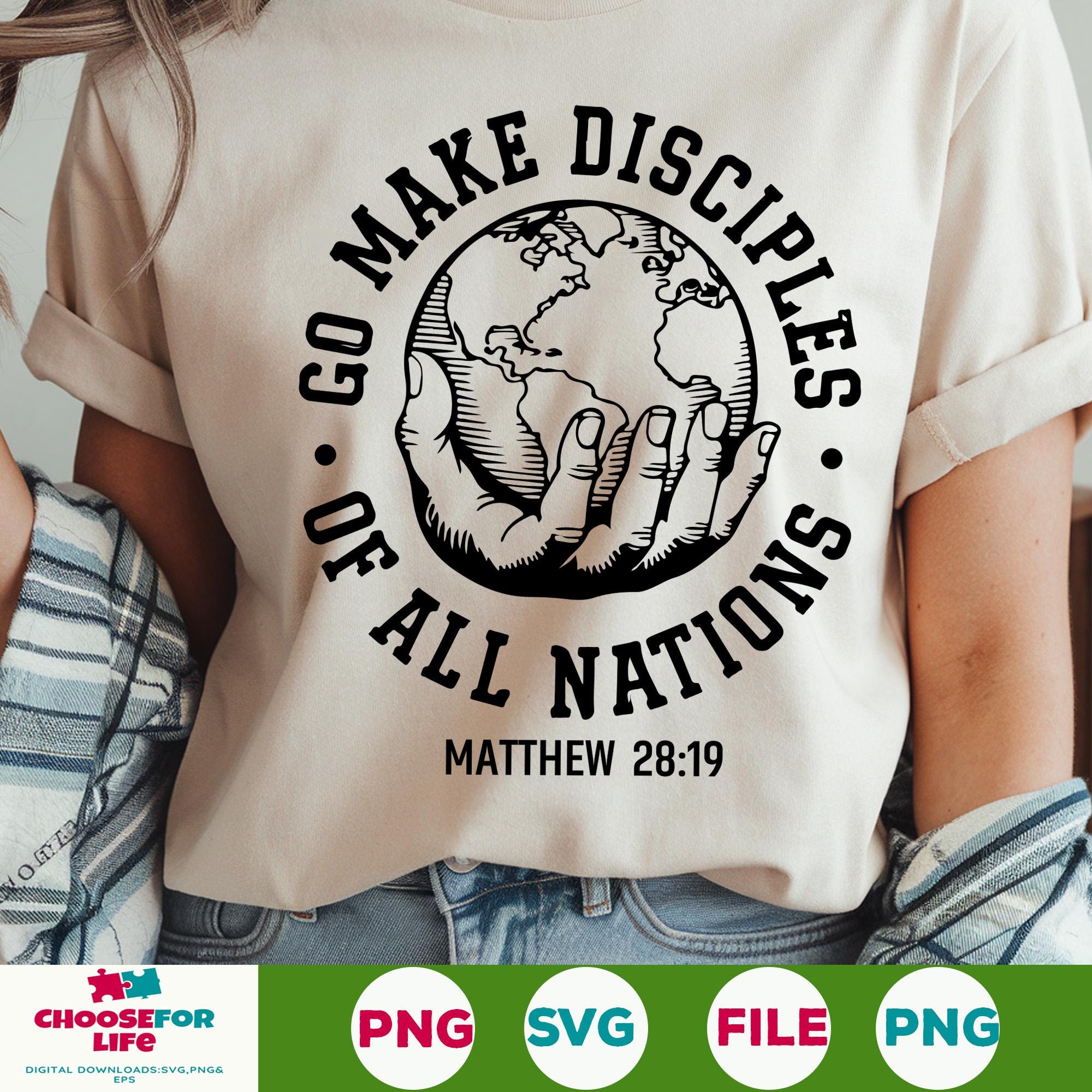 Go Make Disciples Nations Svg, Retro Christian, Vintage Men's Bible ...