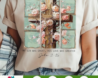 Jesus is the Light PNG, Floral Christian Shirt Design, Motivational Bible Verse PNG, His Grace is Enough, Religious Floral PNG