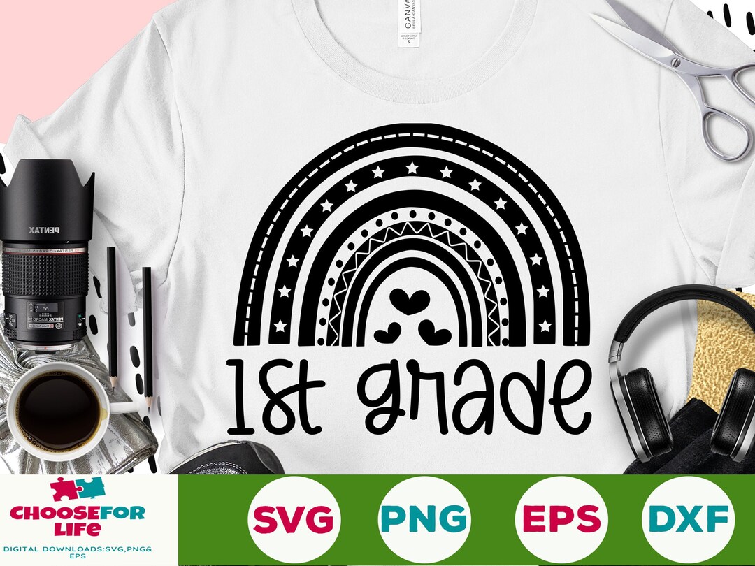 Back to School First Grade School Svg 1st Grade Rainbow SVG - Etsy