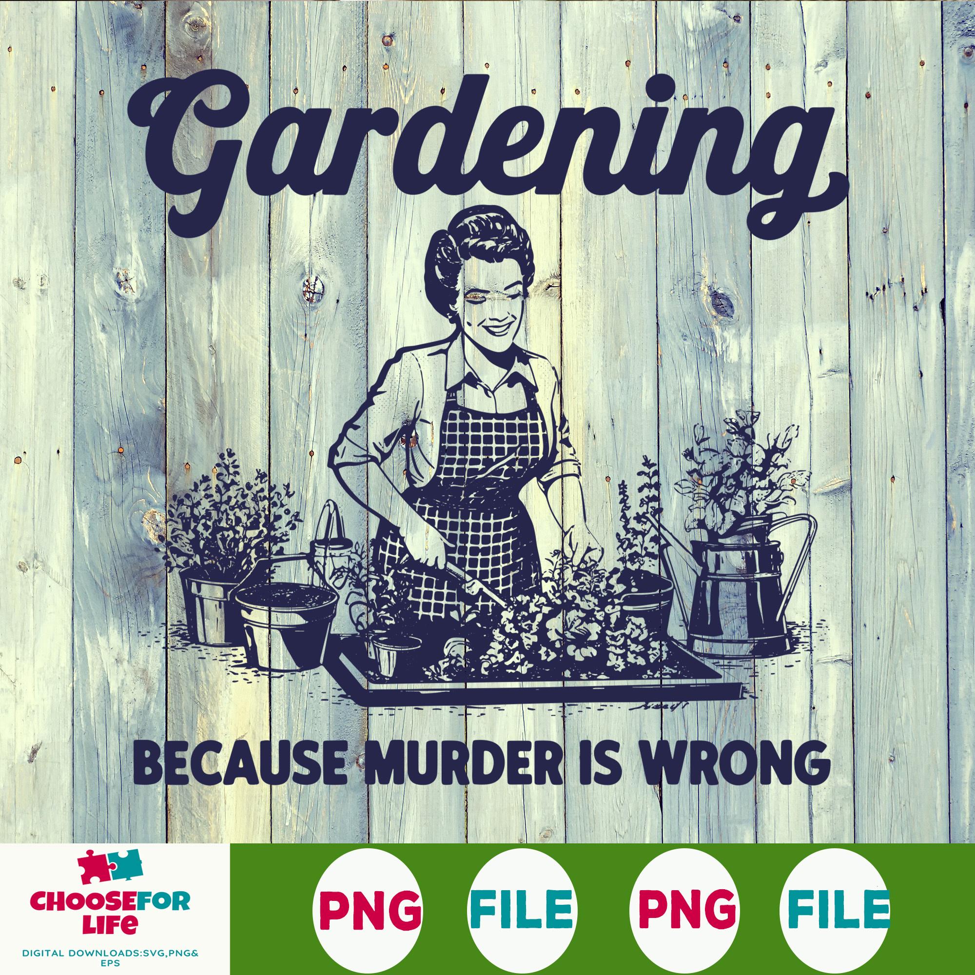 Cartello Da Giardino Divertente DAGUI In Metallo 30,5x20,3 Cm - Scritta 'Gardening Because Murder Is Wrong'