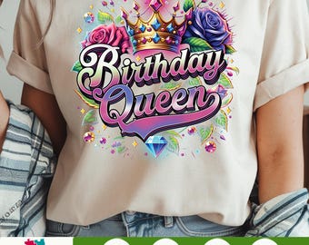 Birthday Queen PNG, Sublimation Design Download, Birthday Party PNG Design, Fun Birthday PNG, Birthday Design for Sublimation