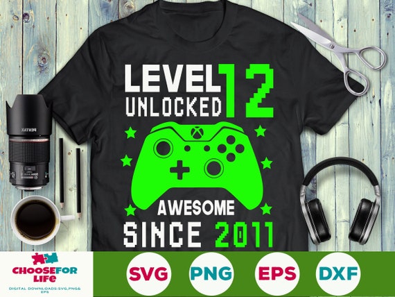 Level 12 Unlocked svg, 12nd Birthday svg, Twelve Birthday