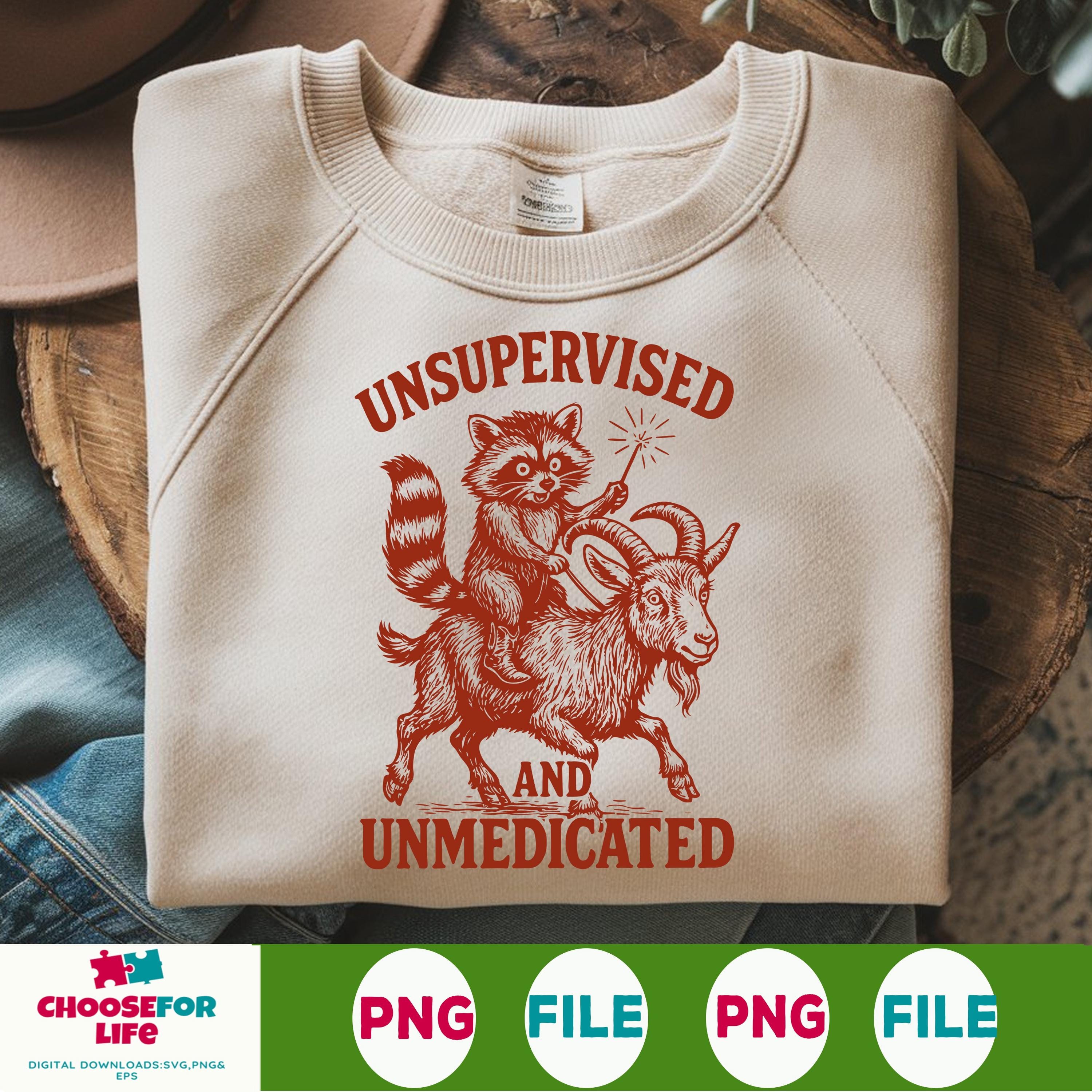 Unsupervised and Unmedicated PNG – Funny Raccoon Riding Goat ...