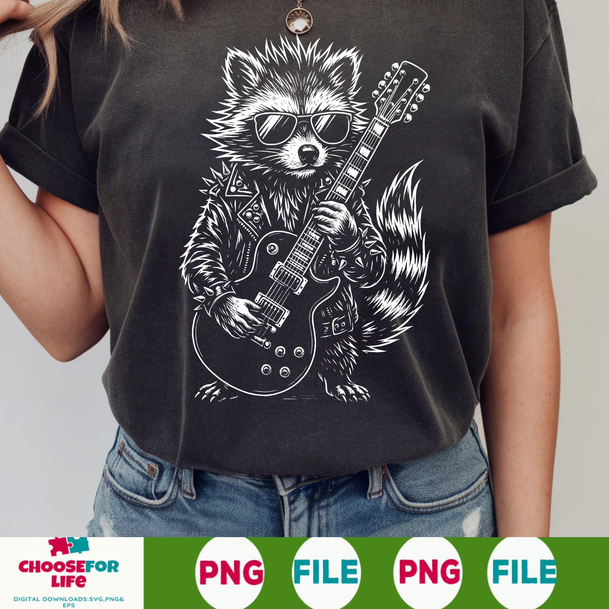 Rockstar Racoon Drawing Funny Raccoon Rock Music PNG, Retro Trash Panda Clipart, Rockstar ...