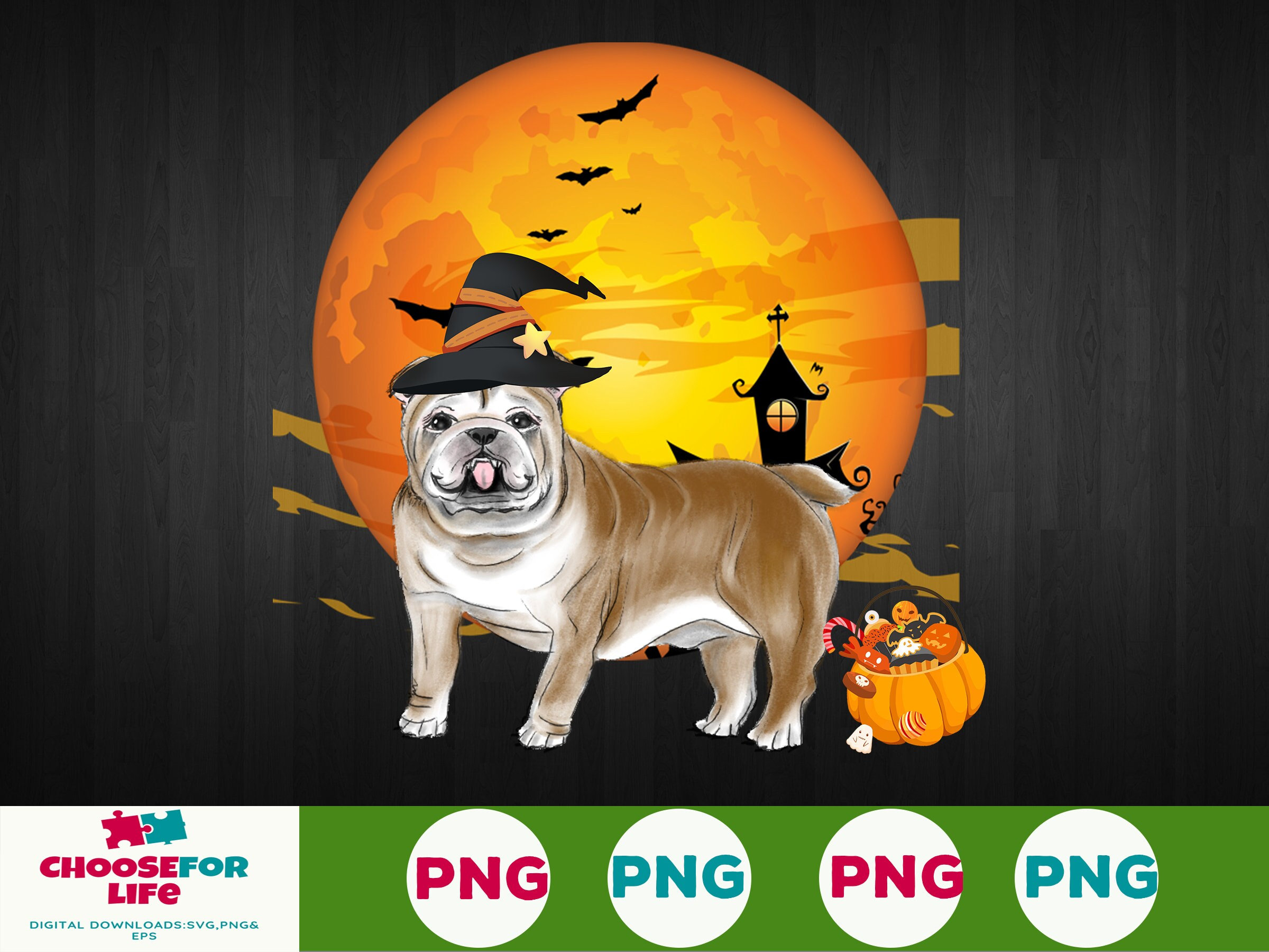Bulldog Halloween png, Cute Dog png, English Bulldog Halloween, Pumpkin png, Funny Dog Halloween png digital download