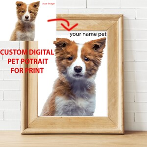Customized Cartoon Pet Portrait My pet and owner portrait Custom Cat Portrait Cartoon Painting memorial Gift Mom Print digital files only