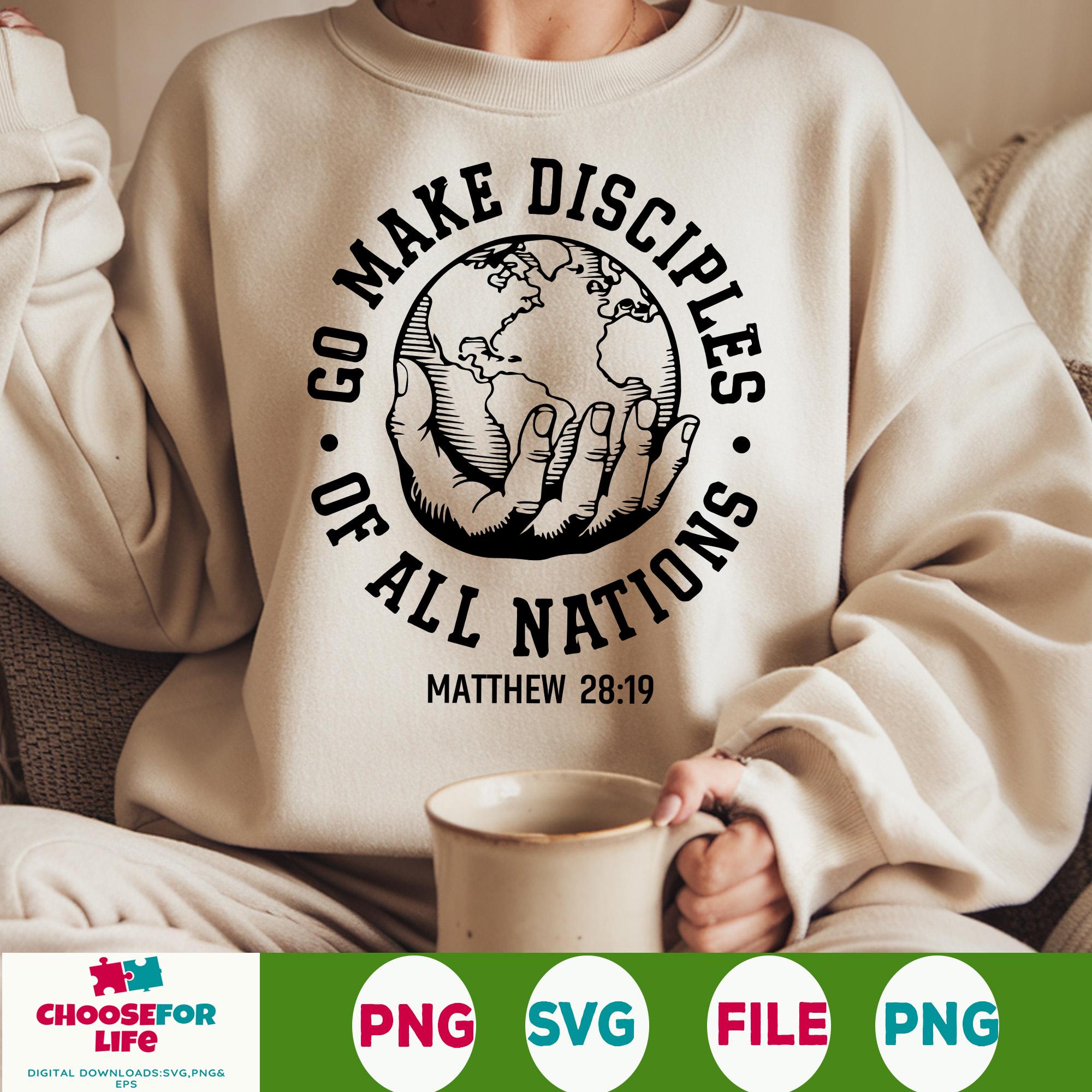 Go Make Disciples Nations Svg, Retro Christian, Vintage Men's Bible ...