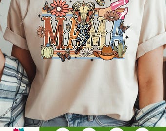 Western Mama PNG, Howdy Cowhide Clipart, Western Mom PNG, Coquette Mama Art, Trendy Western Cow Png, Mother's Day Gift PNG