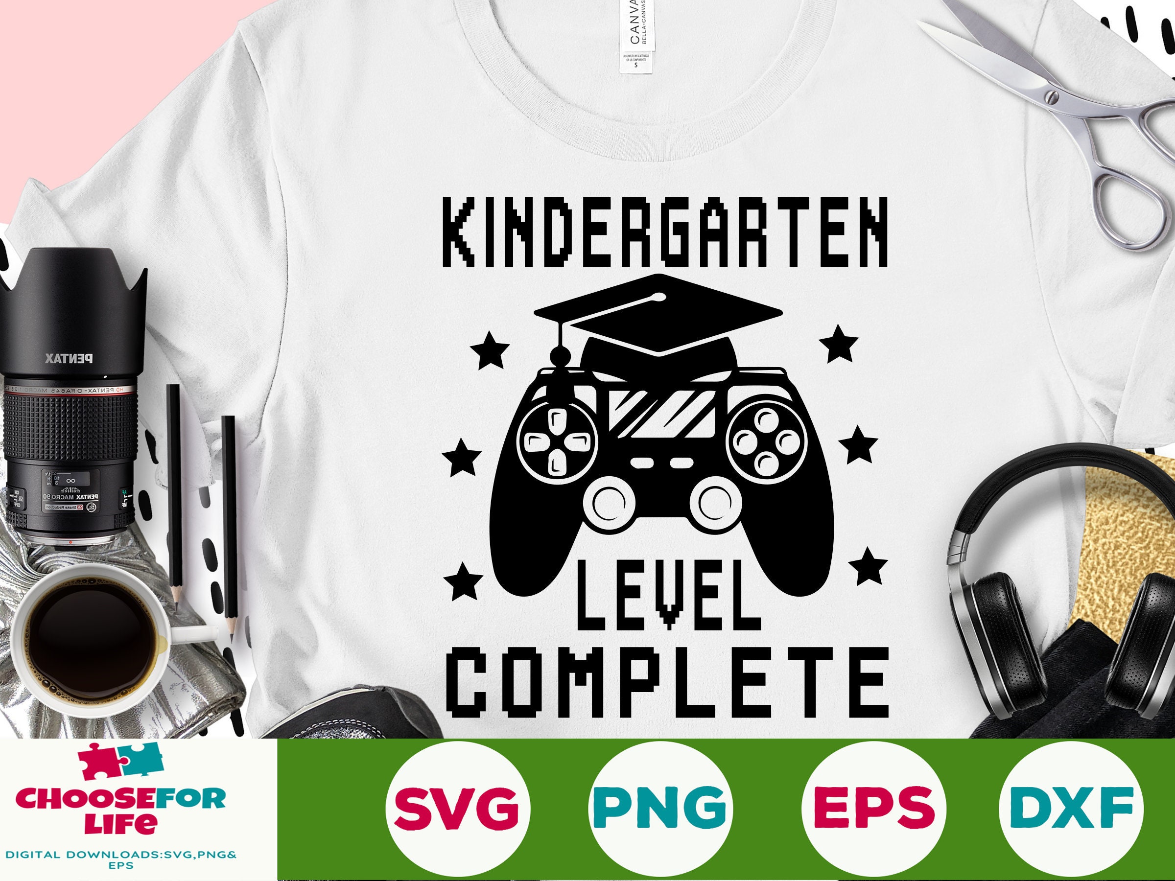 Kindergarten Level Complete Svg Graduation Video Game Svg Etsy
