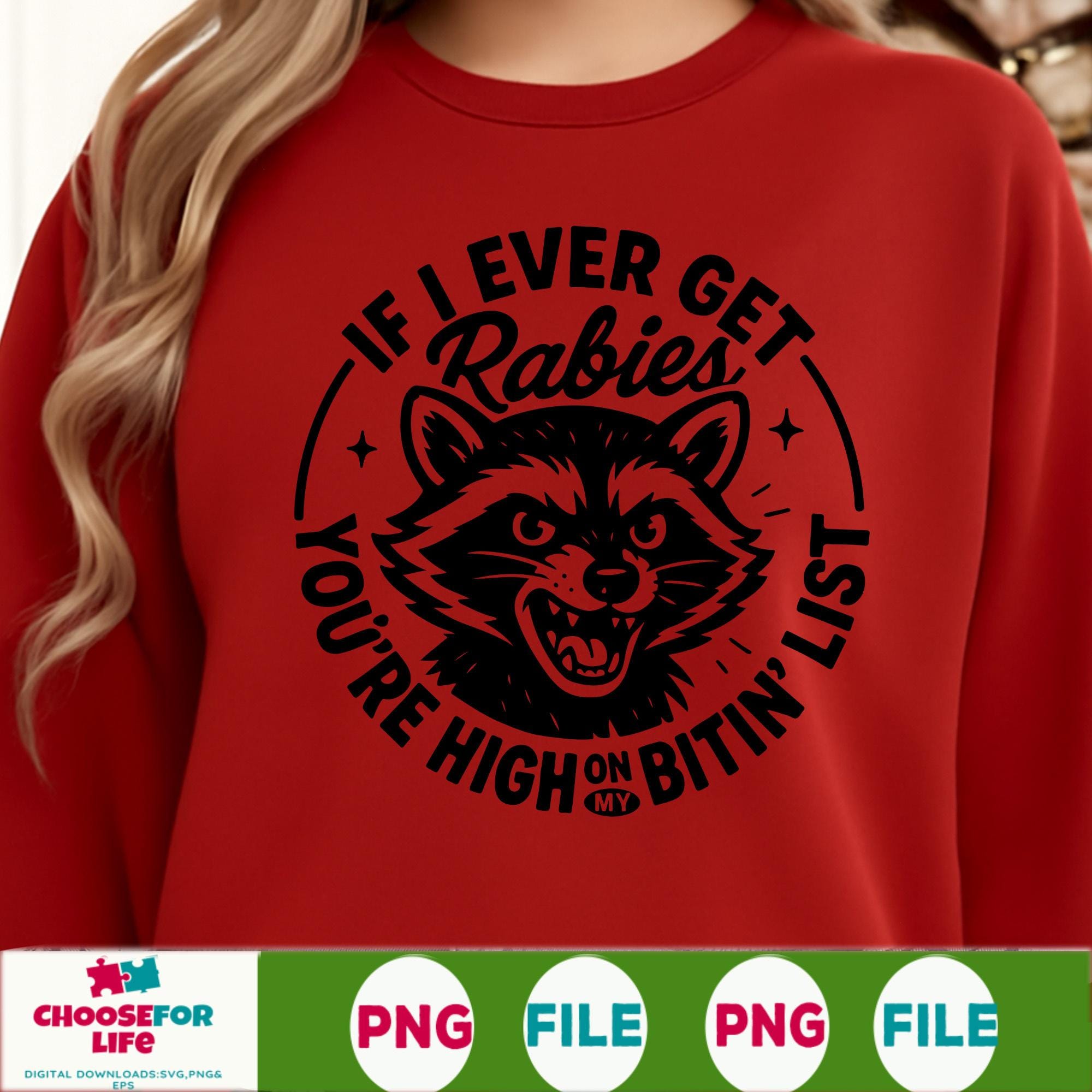 Svg Racoon Rabid Funny Raccoon Rabies Biting List SVG PNG, Vintage Sarcastic Animal ...