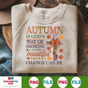 L'autunno è il modo di Dio di mostrarci quanto può essere bello il cambiamento, Retro Fall Png, Fede Png, Cristiano Png, Zucca Png, Disegni Png Autunnali