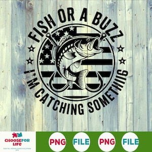 Pesce o ronzio SVG PNG - Clipart divertente di pesca al black bass per Cricut Silhouette, vettore di vita sul lago, design di maglietta con birra e pesca per amanti dell'aria aperta
