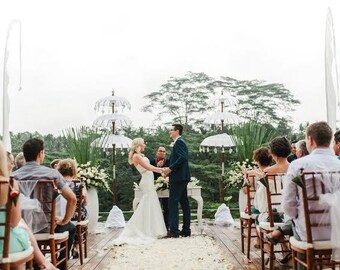 Set of Bali Flags and Umbrellas for Wedding Decoration