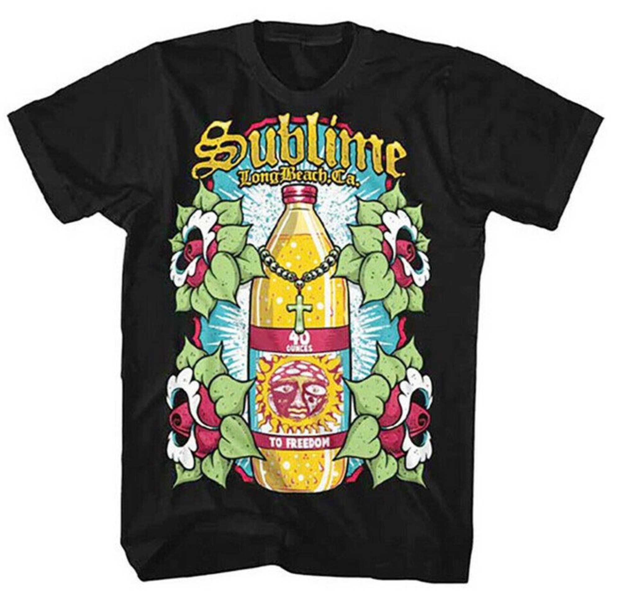 SUBLIME T-Shirt 40 Oz Bottle Black Tee New