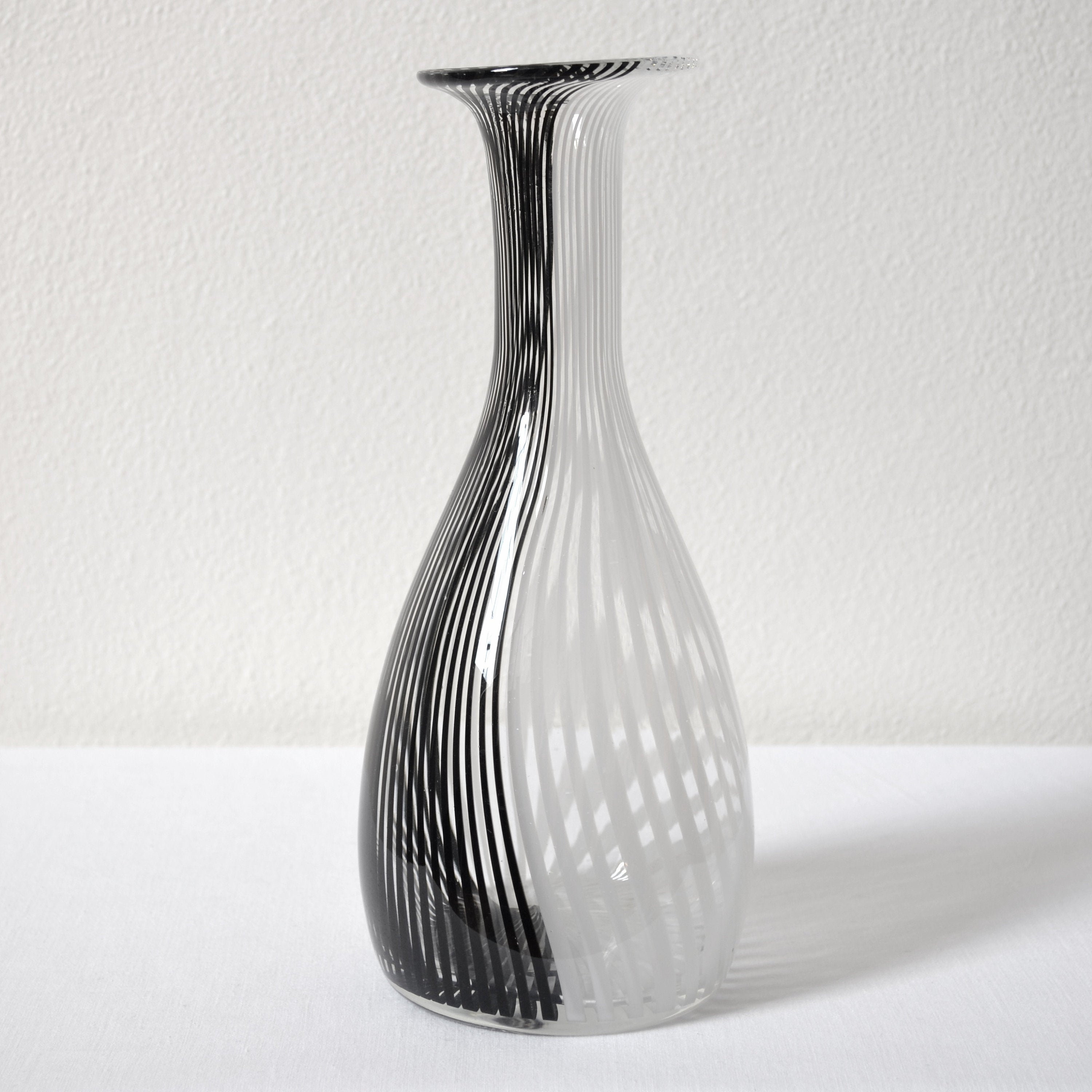 Glass Vase With Black and White Stripes - Etsy UK
