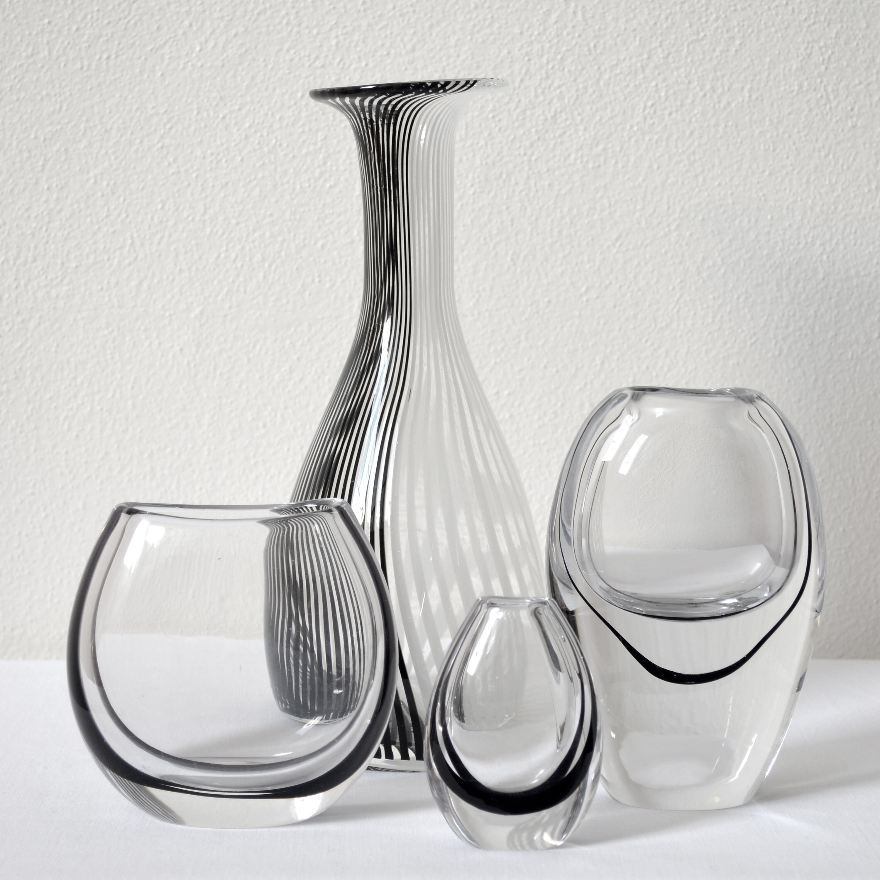 Glass Vase With Black and White Stripes - Etsy