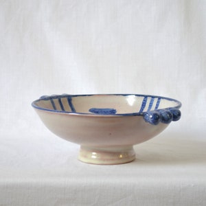 Vintage Gustaf Persman for Arvika Keramik hand thrown pedestal bowl / Sweden image 4