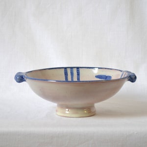 Vintage Gustaf Persman for Arvika Keramik hand thrown pedestal bowl / Sweden image 3