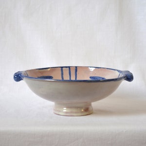 Vintage Gustaf Persman for Arvika Keramik hand thrown pedestal bowl / Sweden image 1