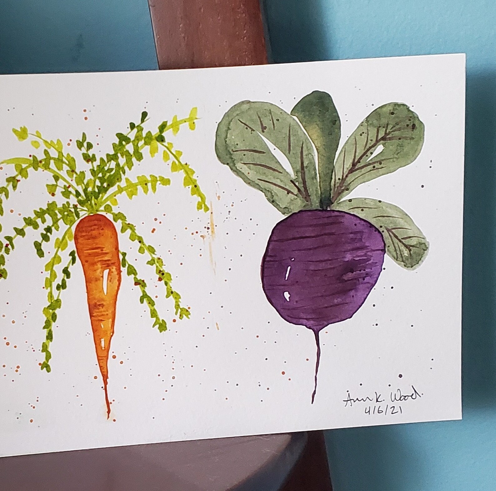 Root Vegetables Illustration Original Watercolor Painting Etsy