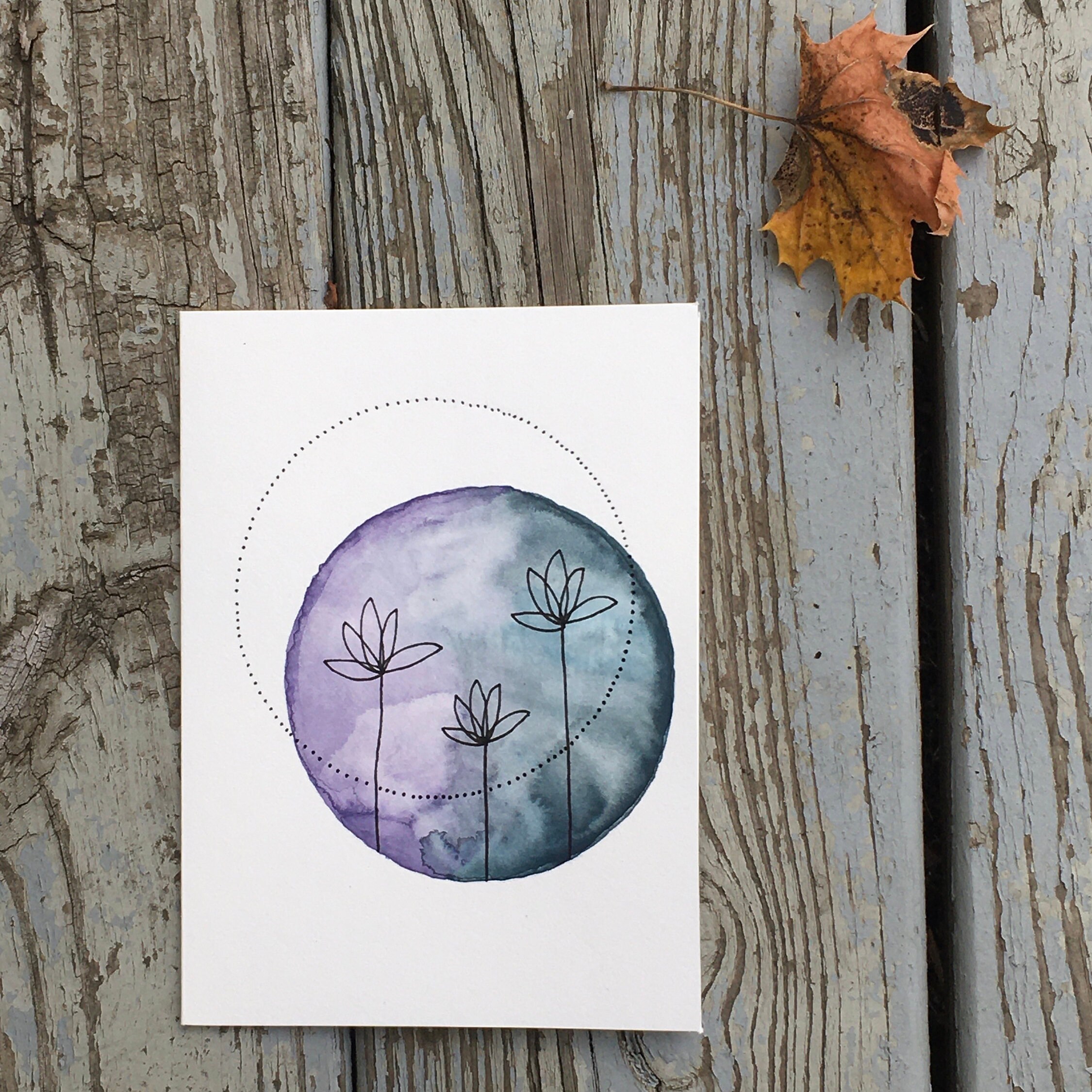 By Emma Set of Handmade Watercolor and Ink Greeting Cards Etsy