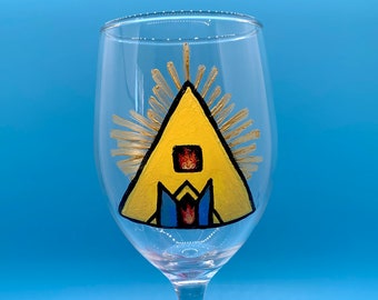 Midsommar Hand-painted Stemmed Wine Glass